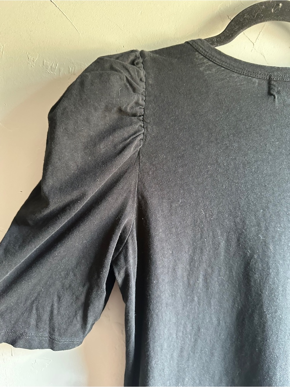 Nation LTD Black Pima Cotton Puff Sleeve Tee Minimalist Elevated Basic M - Picture 6 of 9